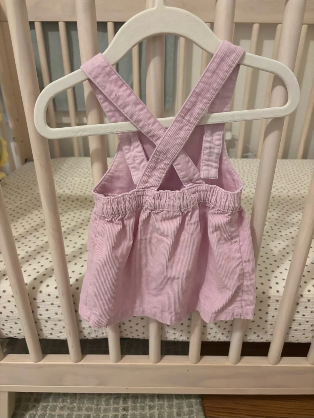 Carter's Light Pink Corduroy Crossback Pinafore with Heart Patch